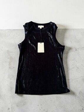 ELAN Black Shimmer Tank Top Size L NEW NWT